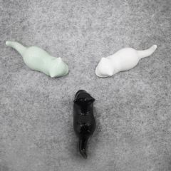百墨斋汝窑黑猫笔搁